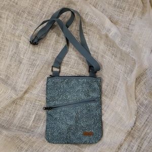 Eddie Bauer 3-Zipper Crossbody Bag Nylon Green